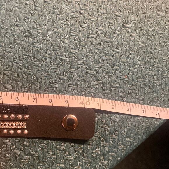 Black Faux Suede Rhinestone Wrap Bracelet - Picture 4 of 4